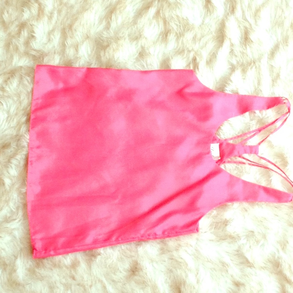Hot pink straps tank